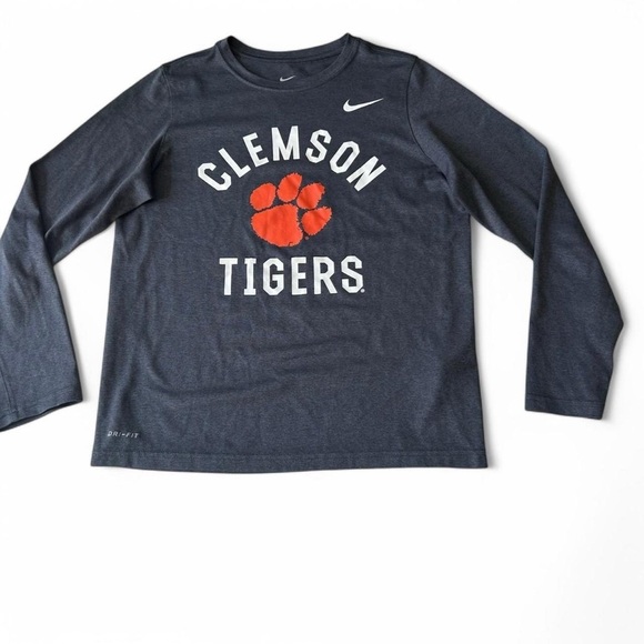 Clemson Tigers Nike Dri-FIT Long Sleeve Shirt - Youth Large 💜🐯🧡🐯 - Picture 1 of 6